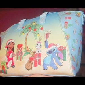 Brand New! Loungefly Disney Lilo & Stitch Holiday Satchel Bag